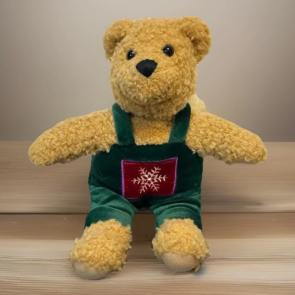 Hallmark Kiss Kiss Mistletoe Stuffed Teddy Bear Replacement Snowflake Bibs Green
